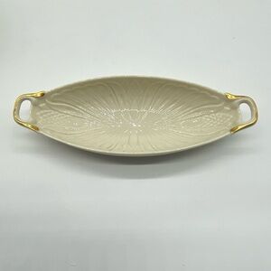 Lenox Cream and Gold Oval Serving Dish